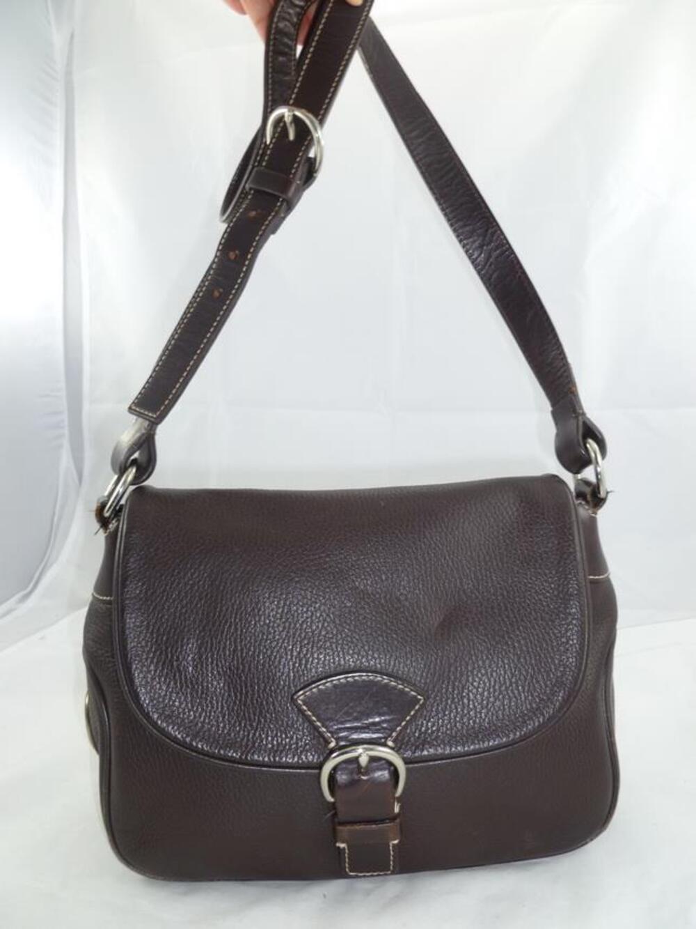 DOONEY & BOURKE USED PEBBLED BROWN LEATHER FLAP CROSSBODY/SHOULDER BAG